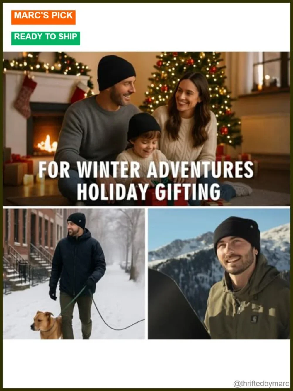 Dryknit Waterproof Fleece Lined Cuffed Beanie Hat for Men Winter